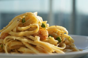 Lemon Fettuccine Pasta Garlic Shrimps Recipe