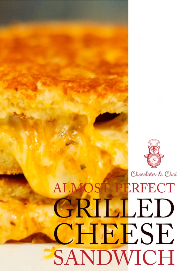 Grilled cheese sandwich with melty cheese