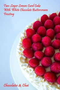 A pinterest image for Lemon Curd Cake with White Chocolate Buttercream Frosting