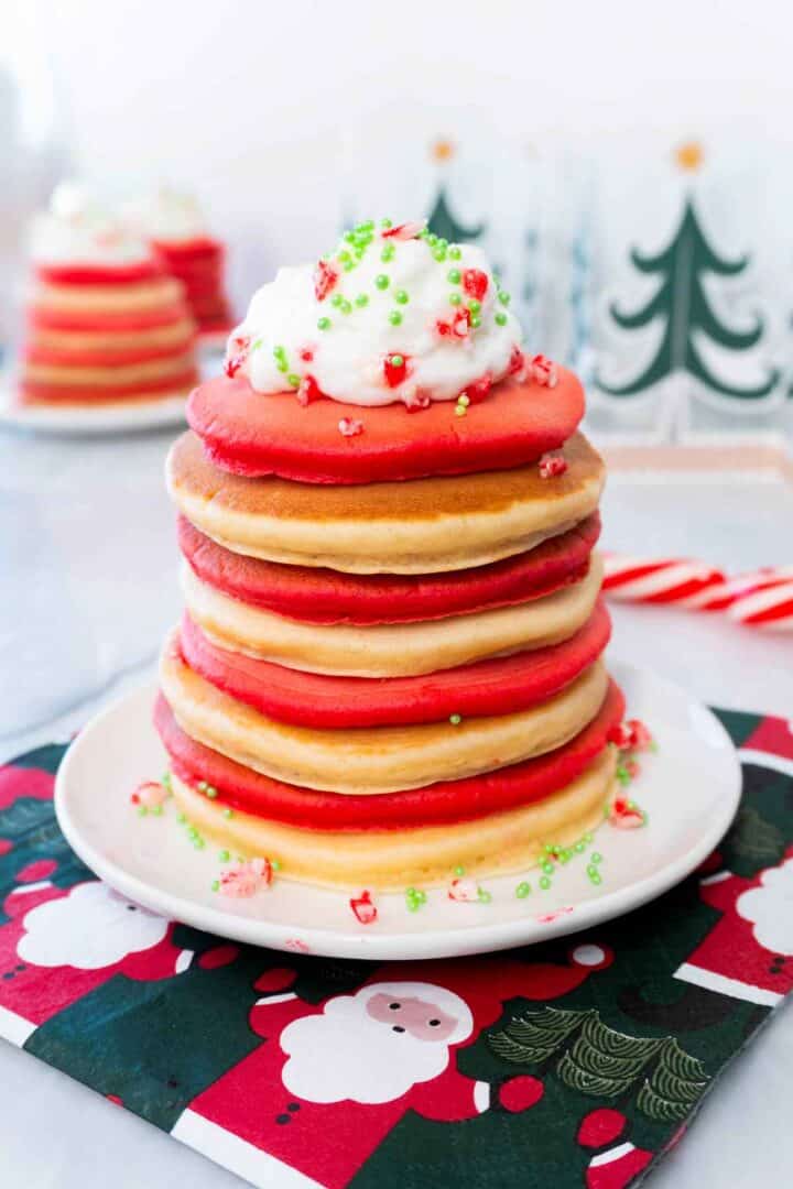 Candy Cane Pancakes - Chocolates & Chai